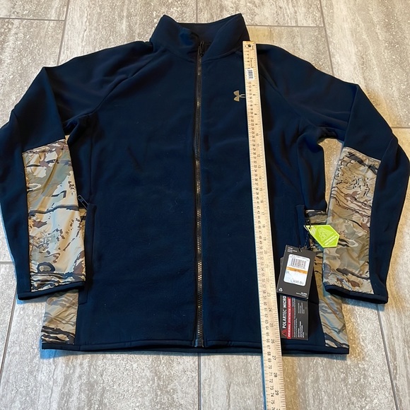 Under Armour Men's Black & Camo Design fleece Zip Up Sweater Small - Picture 3 of 12